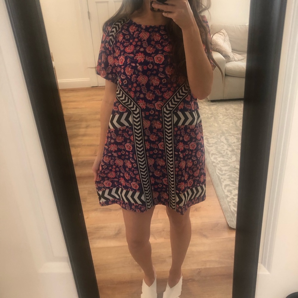 MinkPink Floral Stripe Shift Dress